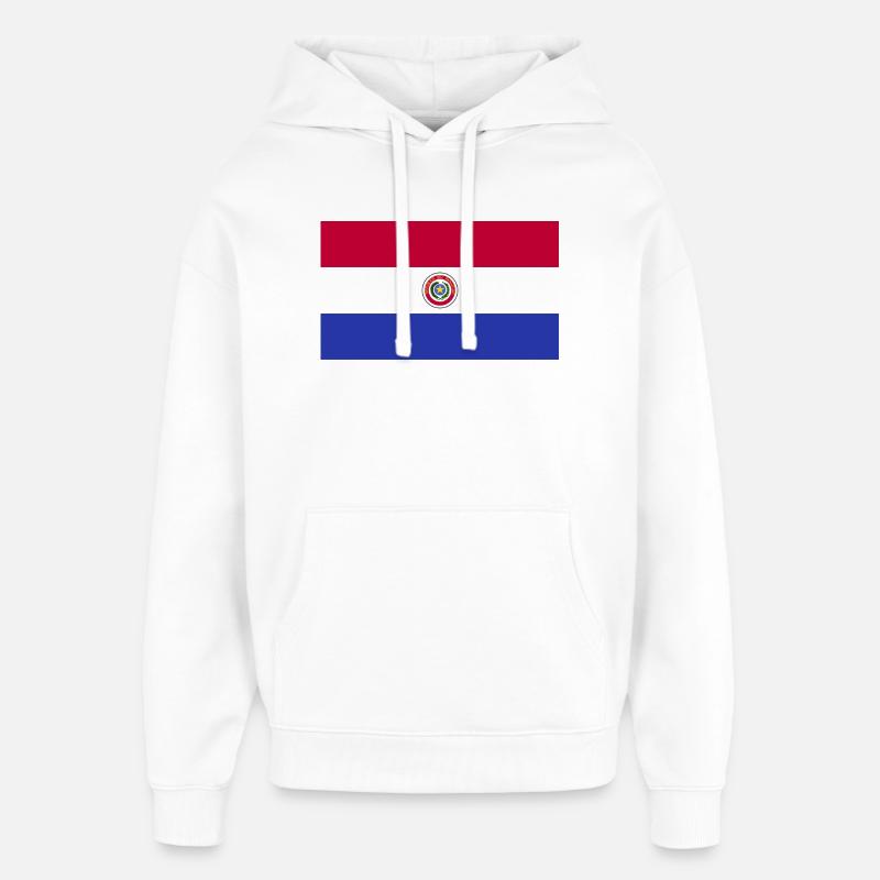 Drapeau national du Paraguay - Sweat à capuche unisexe Stanley/Stella Oversized - blanc