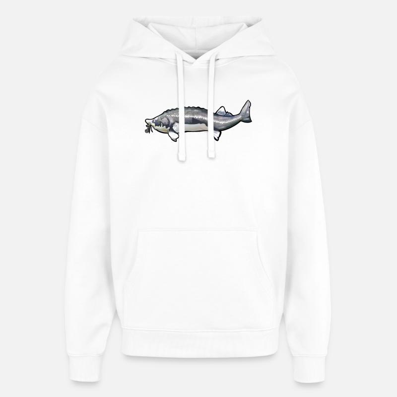 Motif de queue de kelfish arraché - Sweat à capuche unisexe Stanley/Stella Oversized - blanc