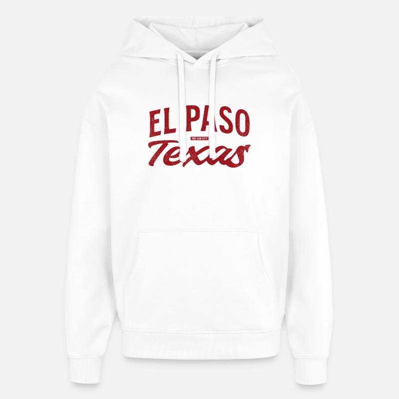 El Paso Texas Retro Script - Oversized Unisex Hoodie von Stanley/Stella - Weiß