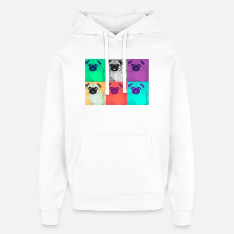 Pop Art Conception de chien - Sweat à capuche unisexe Stanley/Stella Oversized - blanc