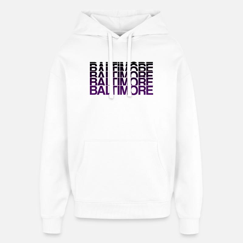 Style dégradé violet de Baltimore - Sweat à capuche unisexe Stanley/Stella Oversized - blanc