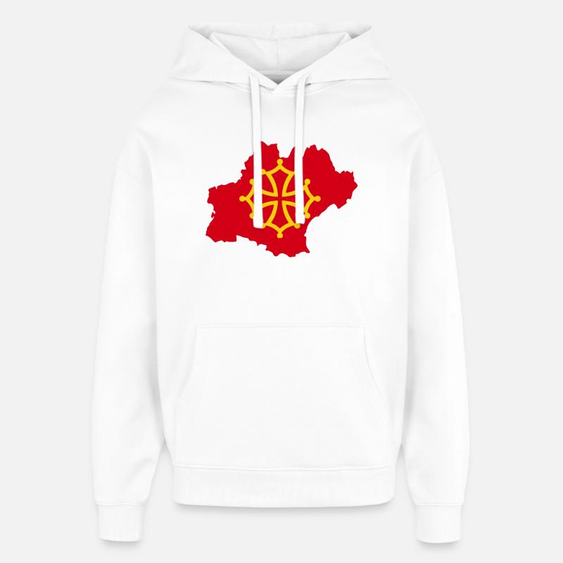 occitanie - Sweat à capuche unisexe Stanley/Stella Oversized - blanc