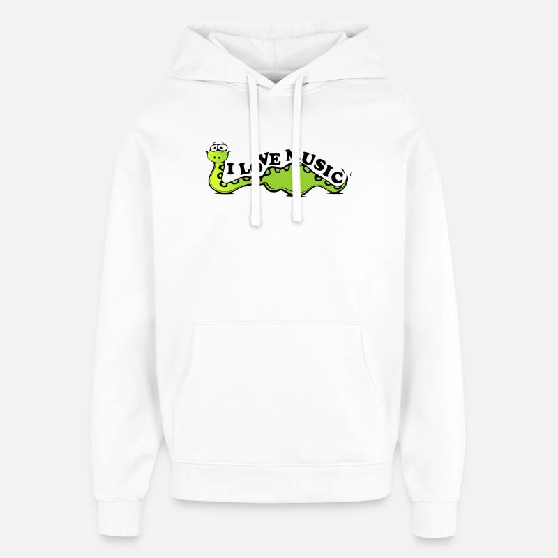 Le serpent aime la musique - Sweat à capuche unisexe Stanley/Stella Oversized - blanc