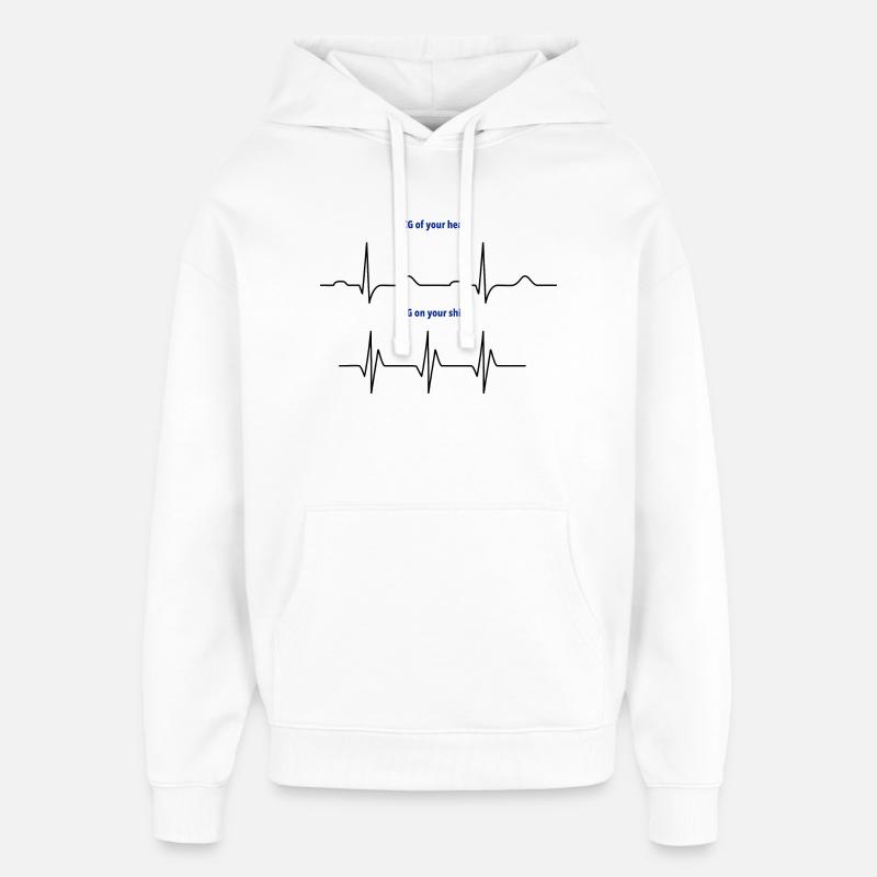 Électrocardiogramme (ECG) rythme réel vs mode - Sweat à capuche unisexe Stanley/Stella Oversized - blanc