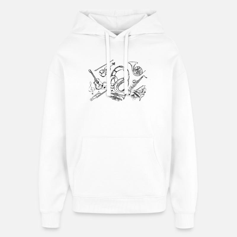 music - Sweat à capuche unisexe Stanley/Stella Oversized - blanc