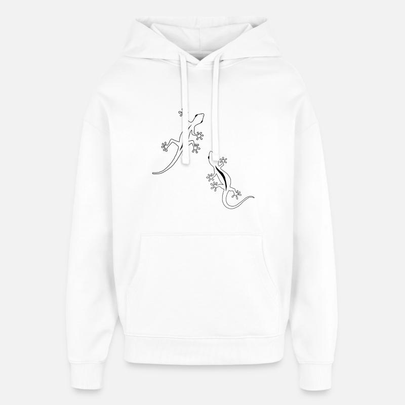 Zwei Eidechsen - Oversized Unisex Hoodie von Stanley/Stella - Weiß