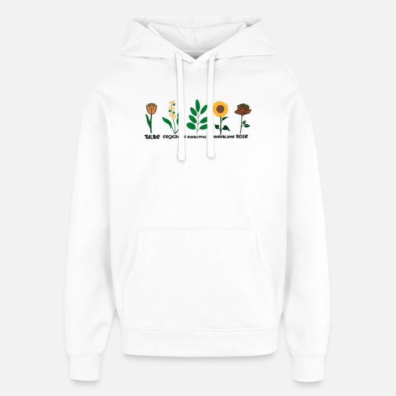 Kukka-lajit - Huppari unisex Stanley/Stella Oversized - valkoinen