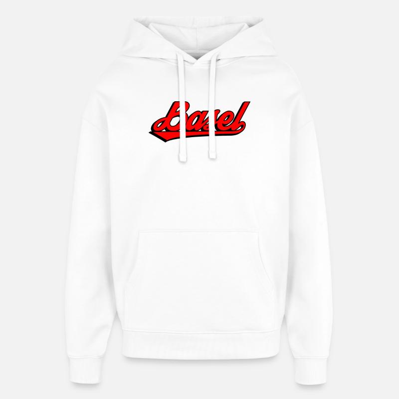 Lettrage de Bâle rétro - Sweat à capuche unisexe Stanley/Stella Oversized - blanc