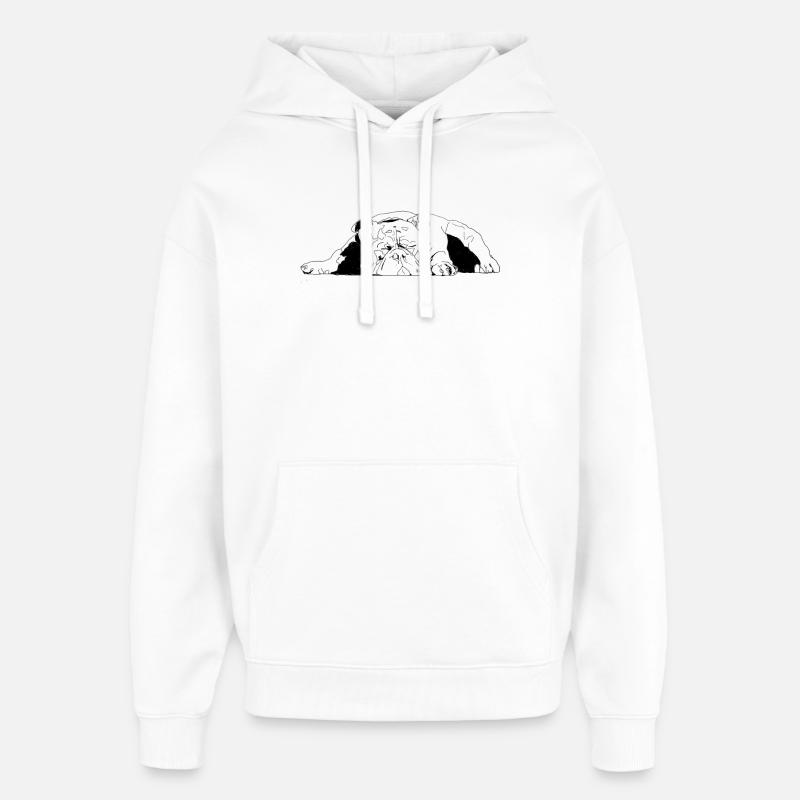 Bouledogue - Sweat à capuche unisexe Stanley/Stella Oversized - blanc