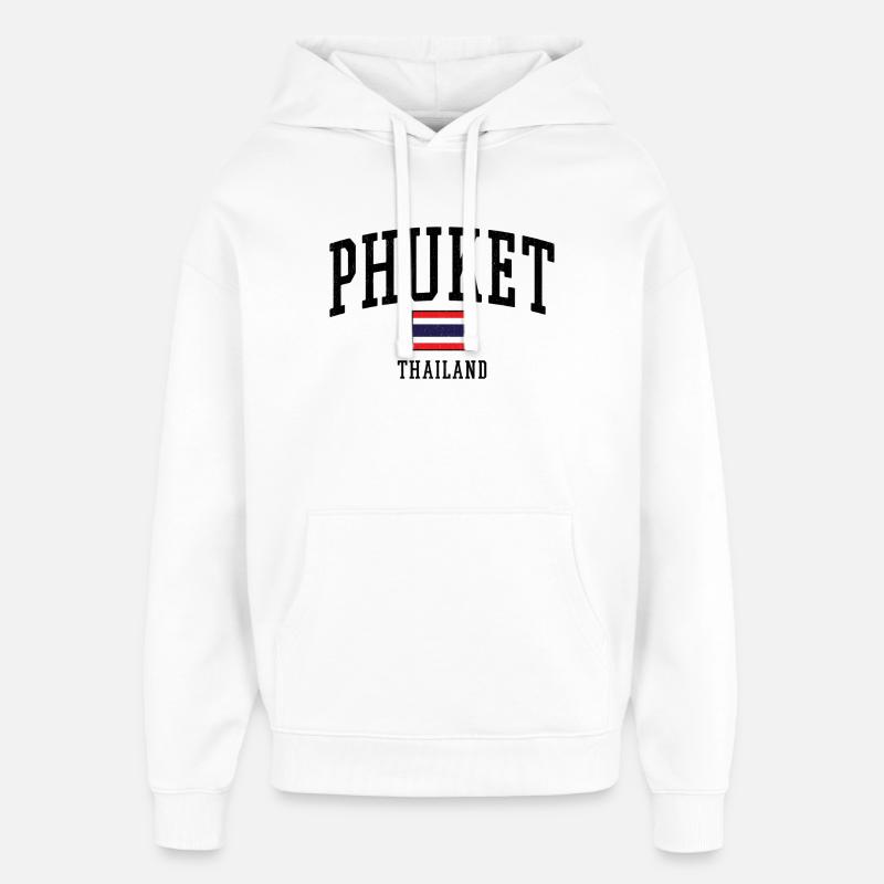 Motif du drapeau de Phuket Thaïlande - Sweat à capuche unisexe Stanley/Stella Oversized - blanc