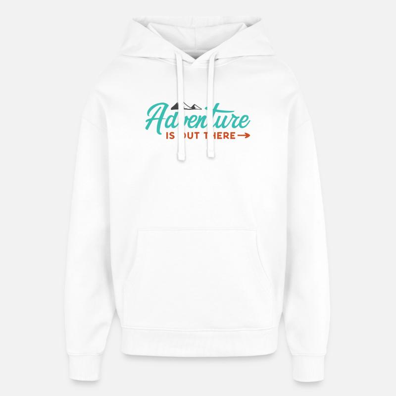 L’aventure est là-bas - Sweat à capuche unisexe Stanley/Stella Oversized - blanc