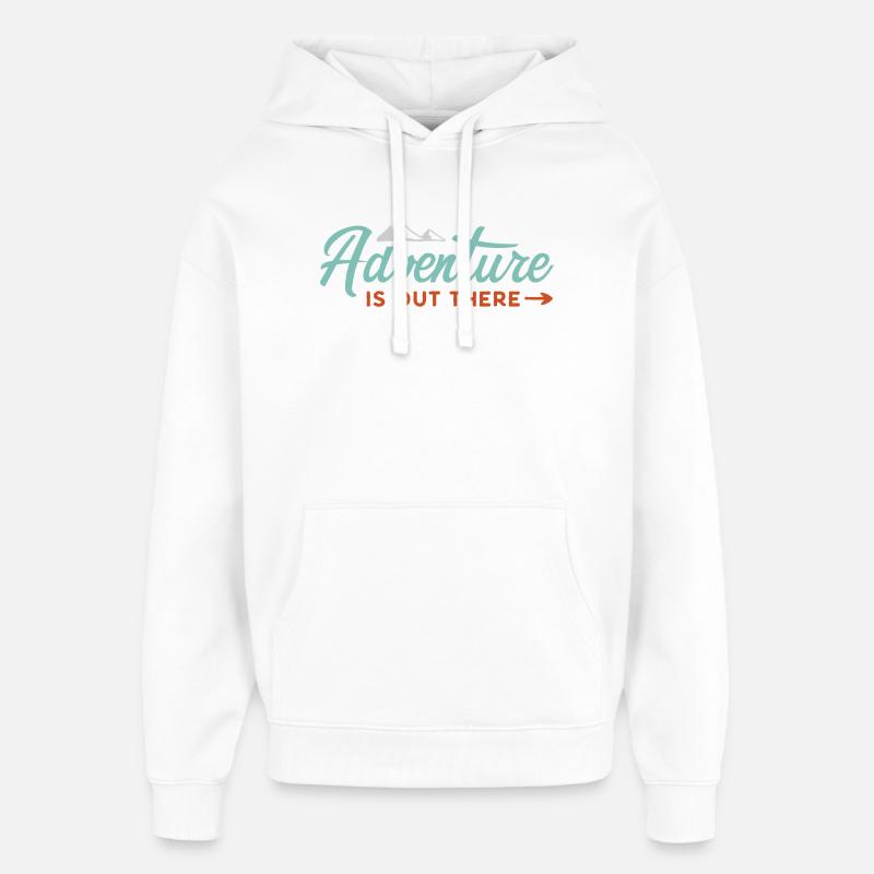 L’aventure est là-bas - Sweat à capuche unisexe Stanley/Stella Oversized - blanc