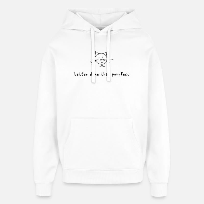 Sagesse du chat - Sweat à capuche unisexe Stanley/Stella Oversized - blanc