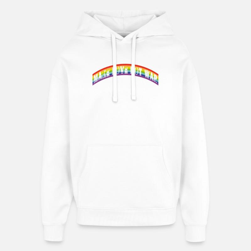 make love not war | rainbow flag - Oversized Unisex Hoodie von Stanley/Stella - Weiß