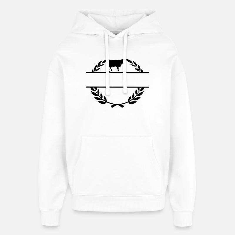 Fier de la vache fermière - Sweat à capuche unisexe Stanley/Stella Oversized - blanc