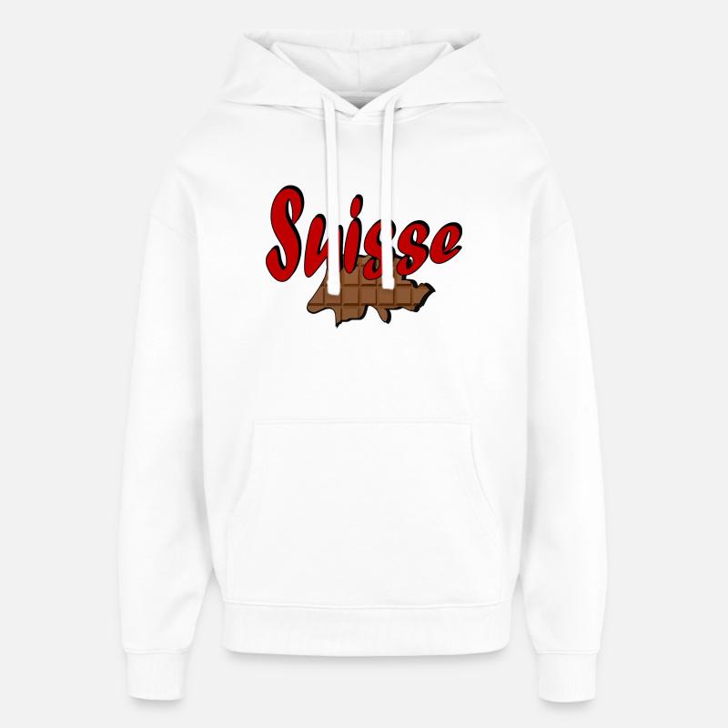 Suisse Chocolat - Sweat à capuche unisexe Stanley/Stella Oversized - blanc