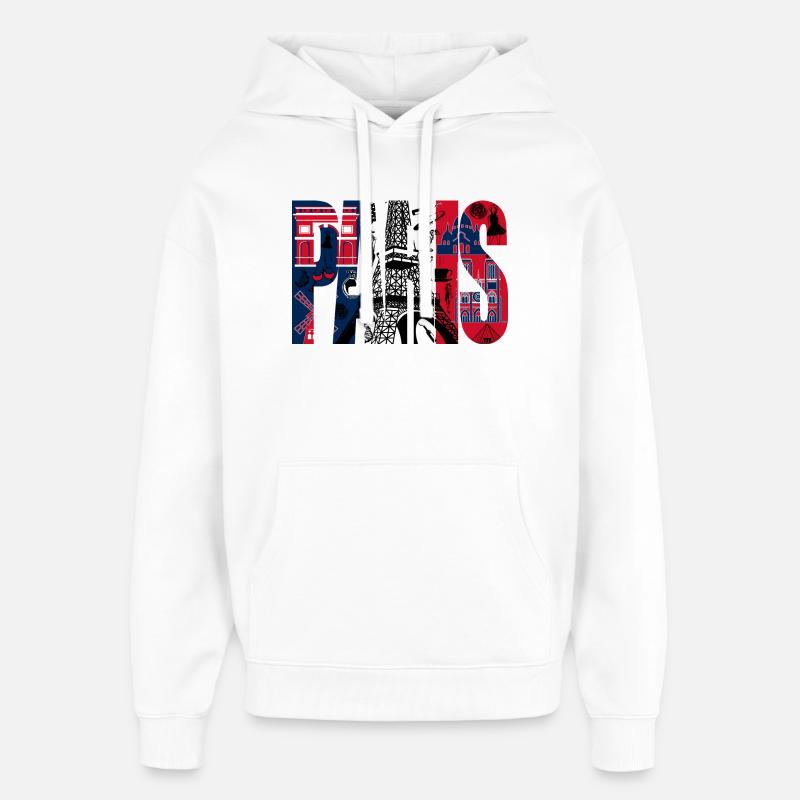 Collage Paris Eiffeltour - Oversized Unisex Hoodie von Stanley/Stella - Weiß