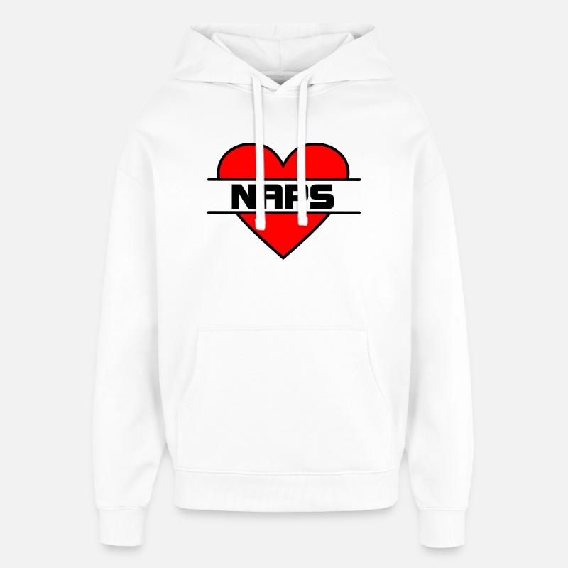Herz, ich liebe Nickerchen - Oversized Unisex Hoodie von Stanley/Stella - Weiß