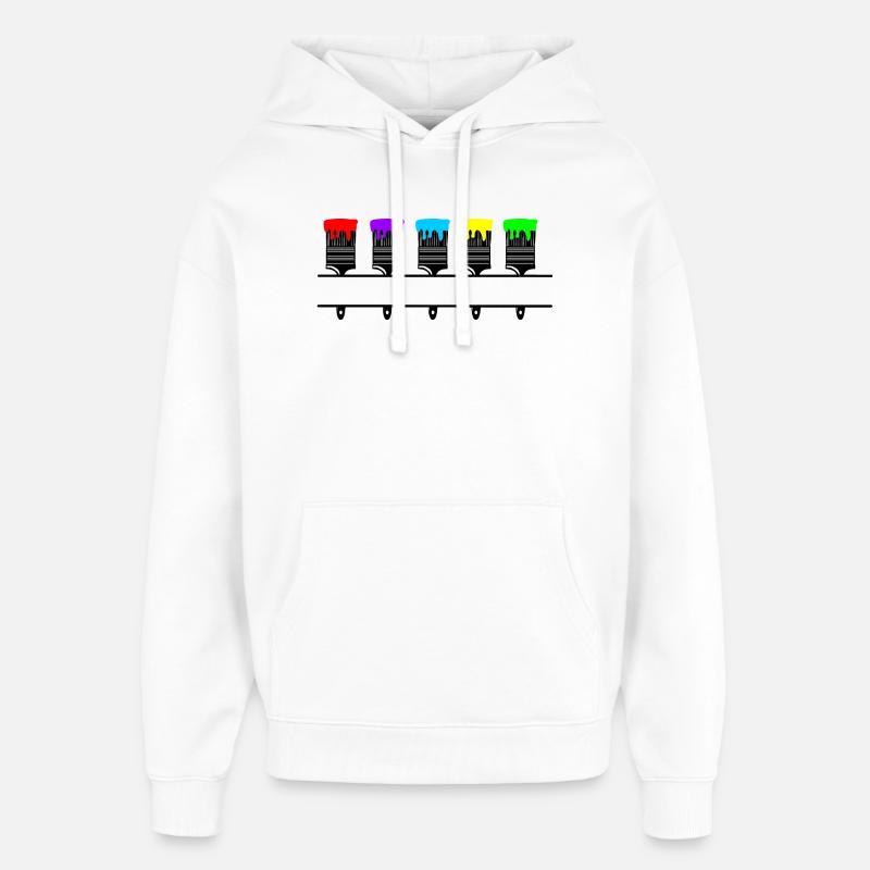 Farbpinsel mit leerer Aussparung - Oversized Unisex Hoodie von Stanley/Stella - Weiß