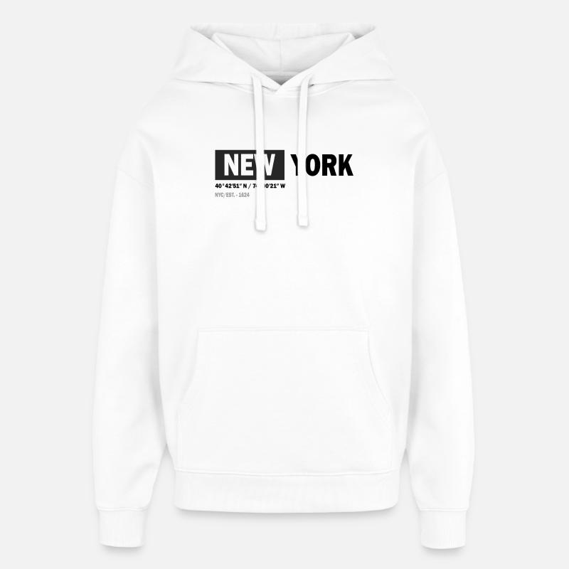 NEW YORK - Coordonnées - Sweat à capuche unisexe Stanley/Stella Oversized - blanc