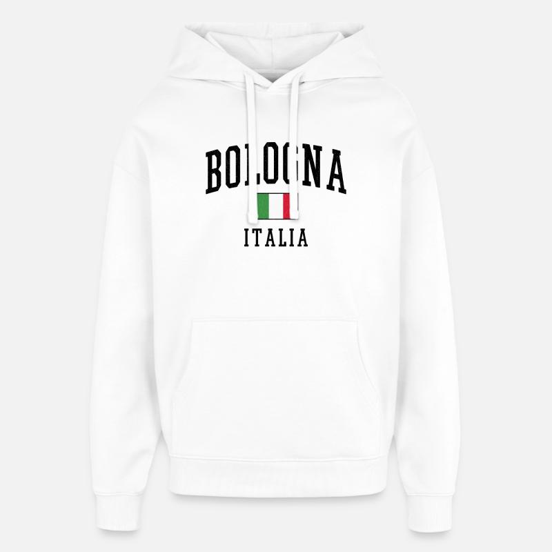 Bologne - Italie Drapeau - Sweat à capuche unisexe Stanley/Stella Oversized - blanc