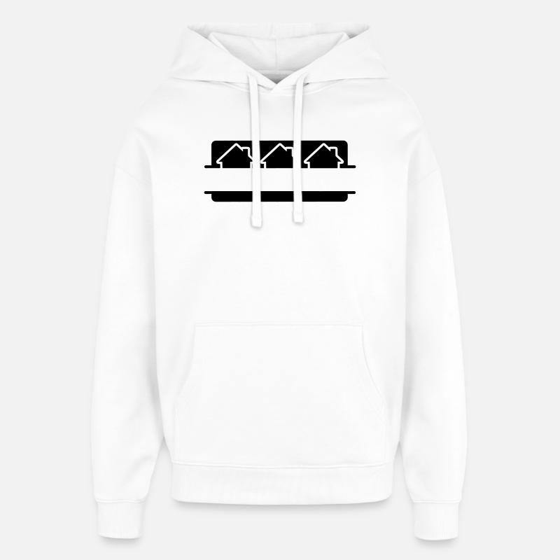 Häuser Logo Immobilienmakler - Oversized Unisex Hoodie von Stanley/Stella - Weiß