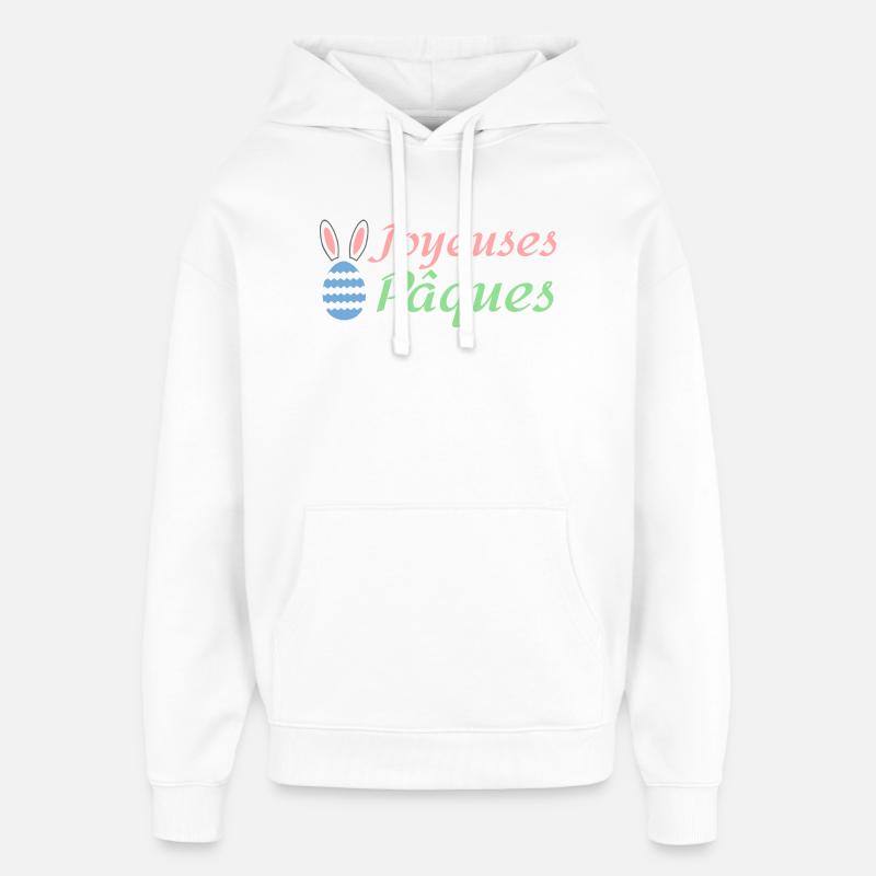 Joyeuses Pâques - Sweat à capuche unisexe Stanley/Stella Oversized - blanc