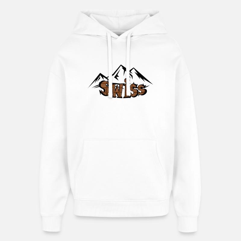 Swiss mountain chocolate - Sweat à capuche unisexe Stanley/Stella Oversized - blanc