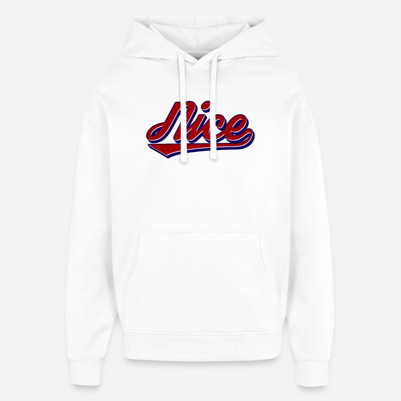 Nice Script Retro Logo Stil - Oversized Unisex Hoodie von Stanley/Stella - Weiß