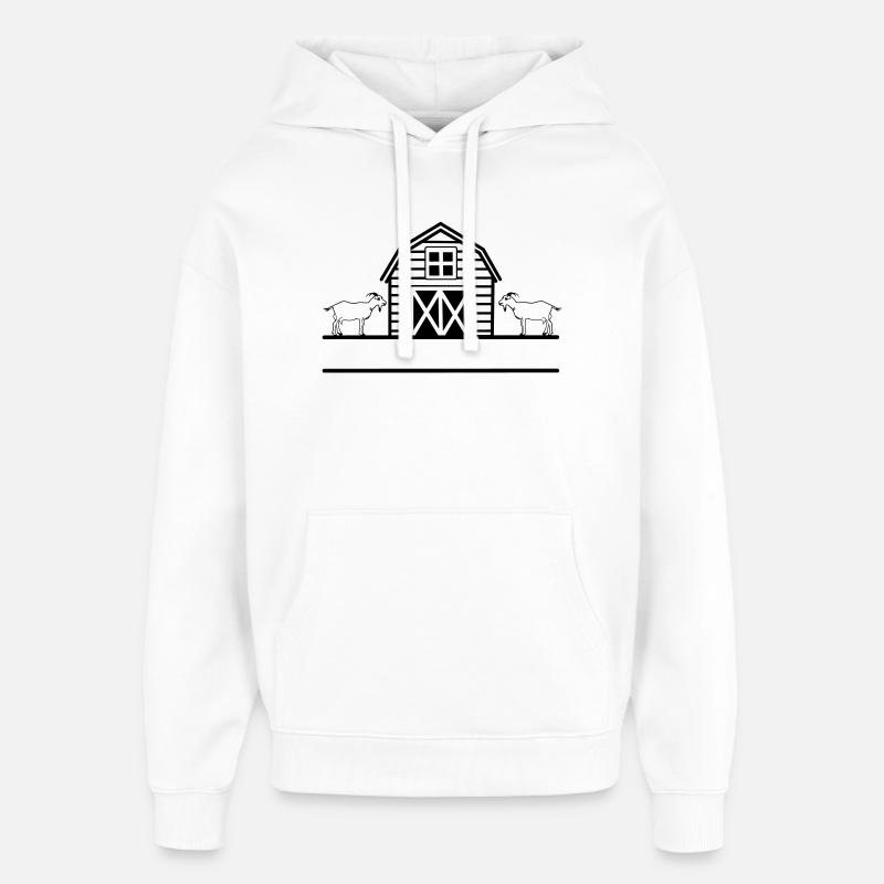 Élevage caprin avec deux chèvres - Sweat à capuche unisexe Stanley/Stella Oversized - blanc