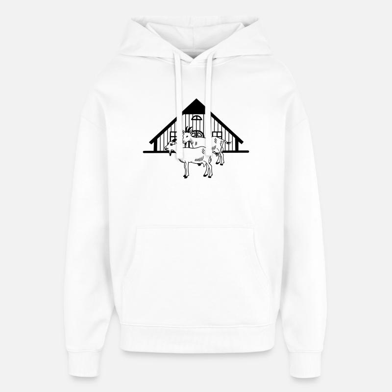 Élevage de chèvres ou étable - Sweat à capuche unisexe Stanley/Stella Oversized - blanc