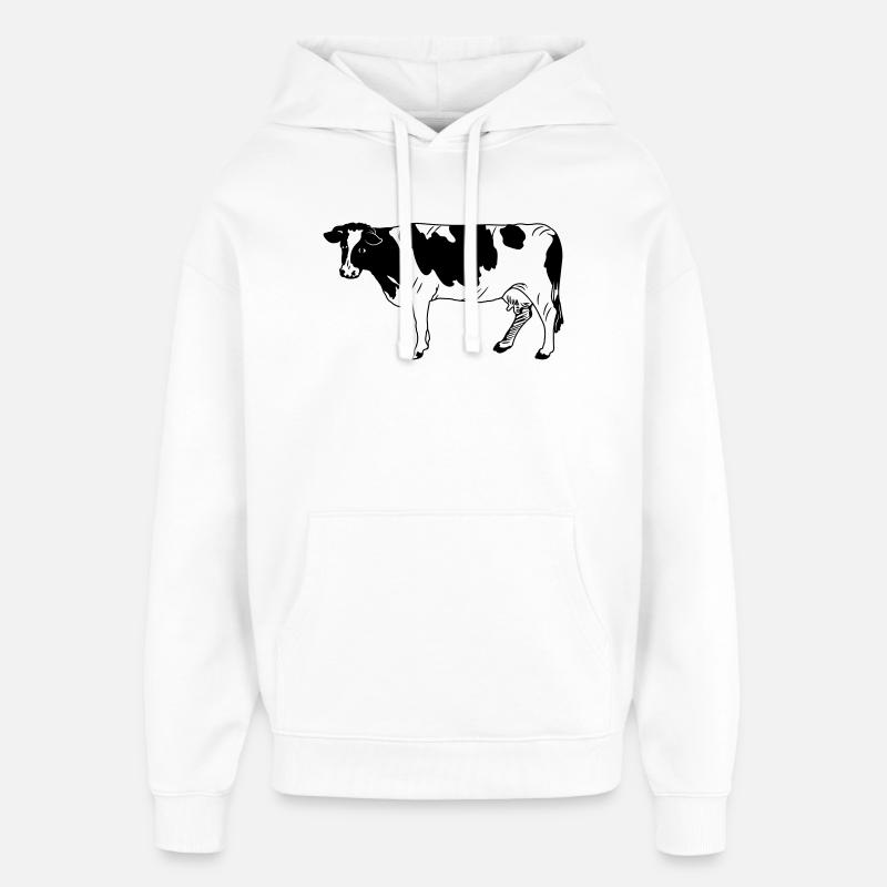 Kuh schwarzpelzig, Milchrasse - Oversized Unisex Hoodie von Stanley/Stella - Weiß