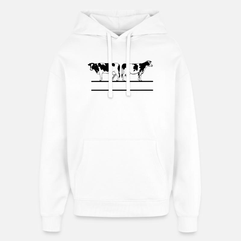 Monogramme de vache transparent - Sweat à capuche unisexe Stanley/Stella Oversized - blanc