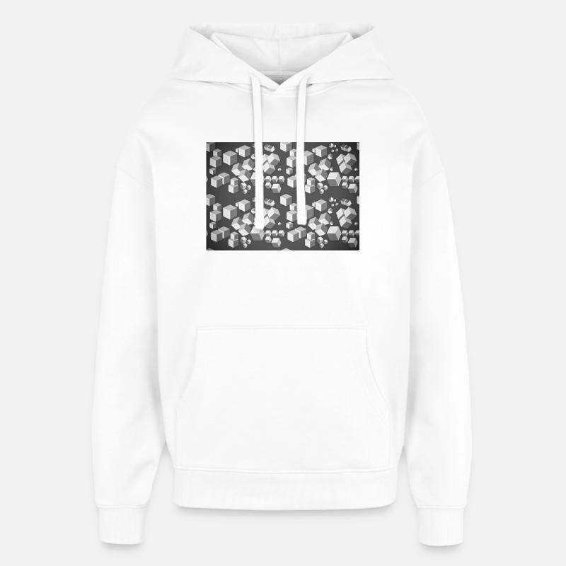 Deco pattern grey-white - Oversized Unisex Hoodie by Stanley/Stella - white