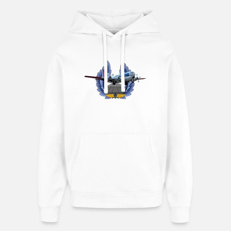 C-97 Stratofreighter - Sweat à capuche unisexe Stanley/Stella Oversized - blanc