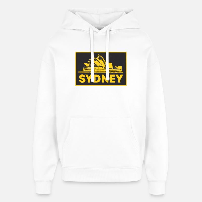 Sydney, Opéra d’Australie - Sweat à capuche unisexe Stanley/Stella Oversized - blanc