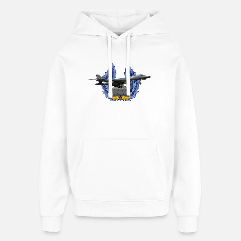 B-1B Lancer - Sweat à capuche unisexe Stanley/Stella Oversized - blanc