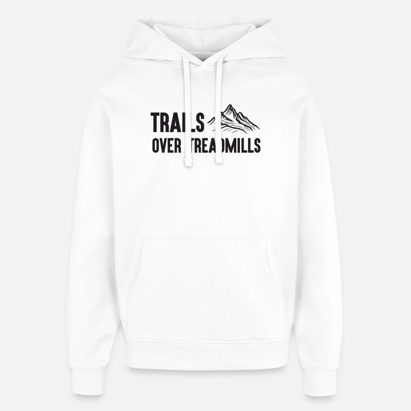 Trail Running - Sentiers sur tapis roulants - Sweat à capuche unisexe Stanley/Stella Oversized - blanc