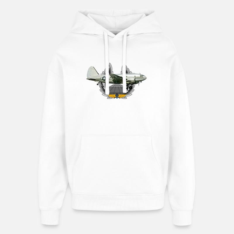 C-46 Commando - Sweat à capuche unisexe Stanley/Stella Oversized - blanc