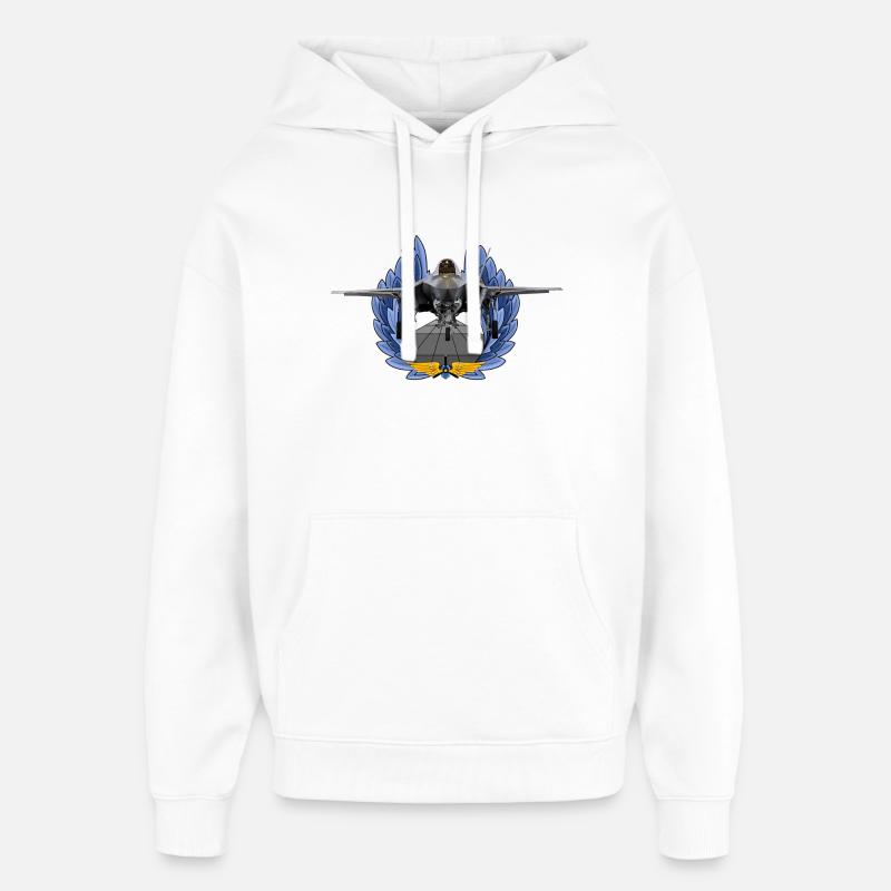 F-35 Lightning II - Sweat à capuche unisexe Stanley/Stella Oversized - blanc