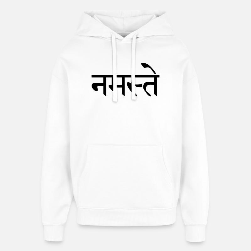 Namaste Sanskrit écrit - Sweat à capuche unisexe Stanley/Stella Oversized - blanc