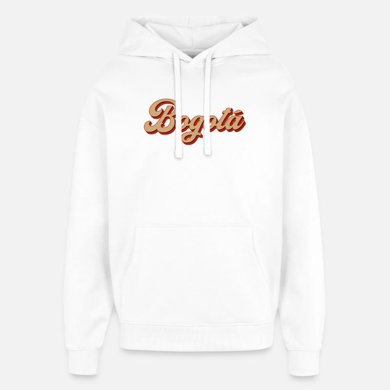 Bogotá Retro Script Schriftzug - Oversized Unisex Hoodie von Stanley/Stella - Weiß