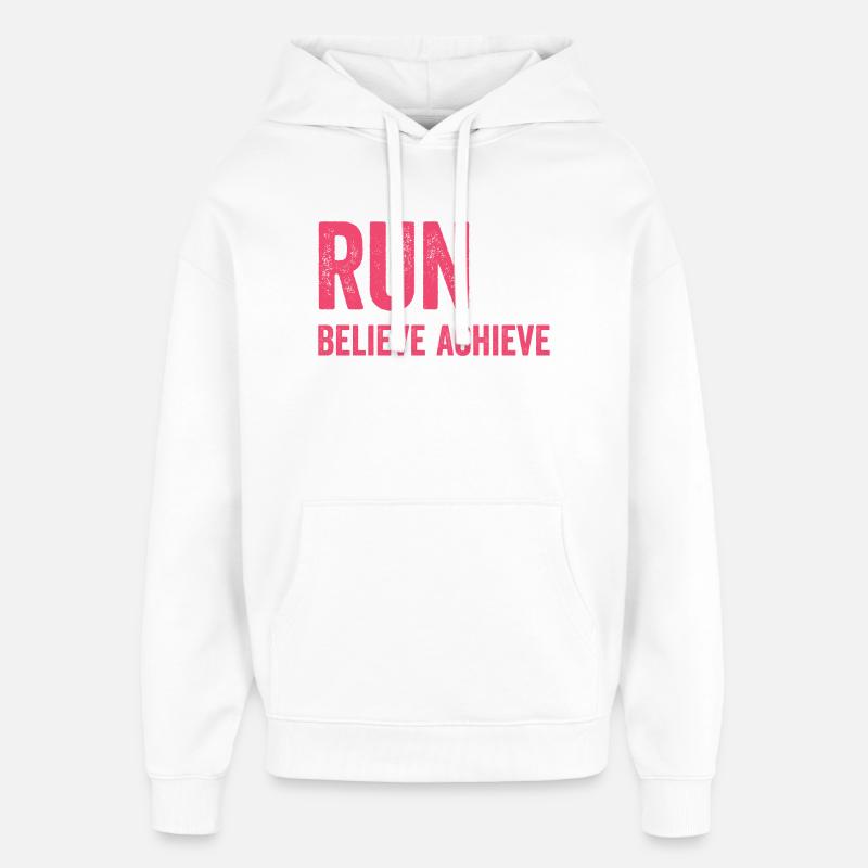 Marathon - Courir. Croire. Accomplir. - Sweat à capuche unisexe Stanley/Stella Oversized - blanc
