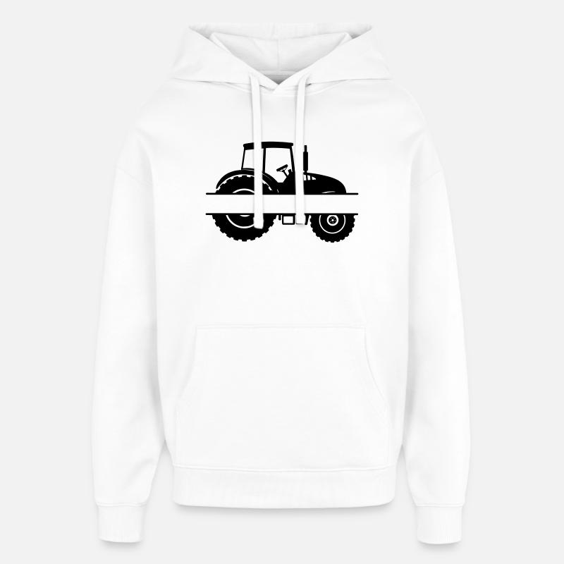 Emblème de tracteur agricole - Sweat à capuche unisexe Stanley/Stella Oversized - blanc