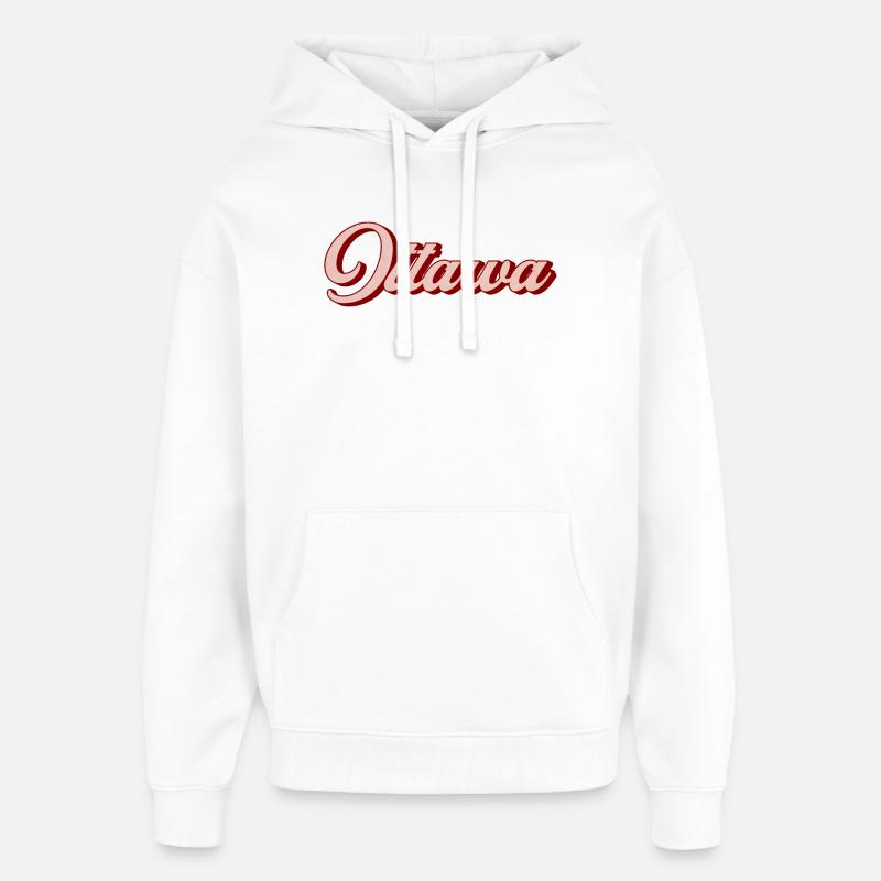Ottawa Retro Script - Oversized Unisex Hoodie von Stanley/Stella - Weiß