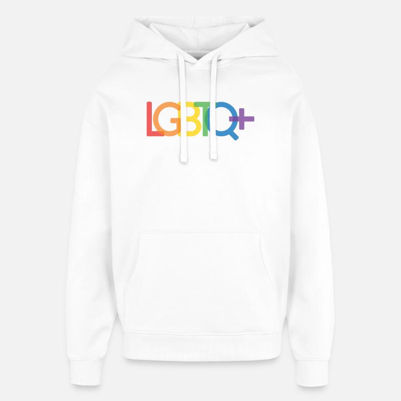 Mois de la fierté - LGBTQ+ - Sweat à capuche unisexe Stanley/Stella Oversized - blanc
