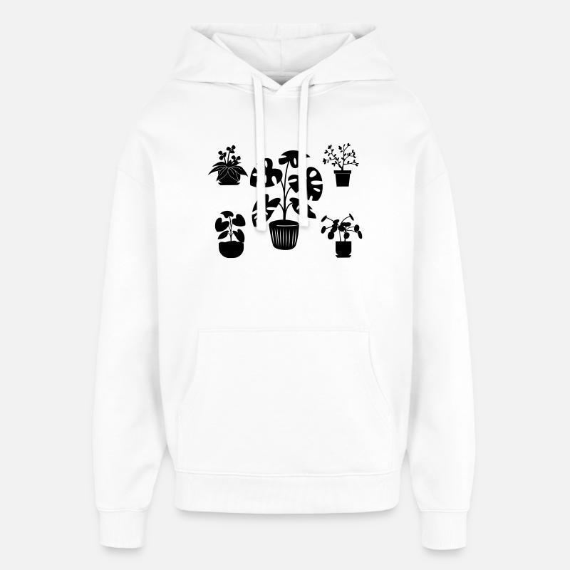 Plantes d’intérieur cinq - Sweat à capuche unisexe Stanley/Stella Oversized - blanc
