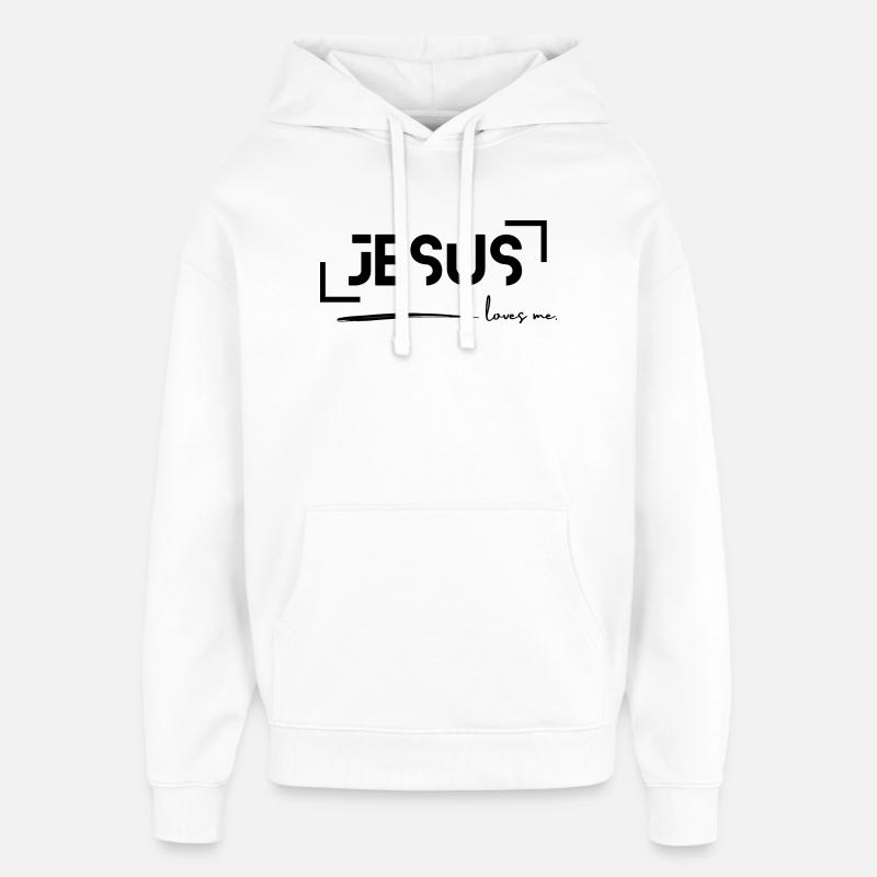 Jésus m’aime - Sweat à capuche unisexe Stanley/Stella Oversized - blanc