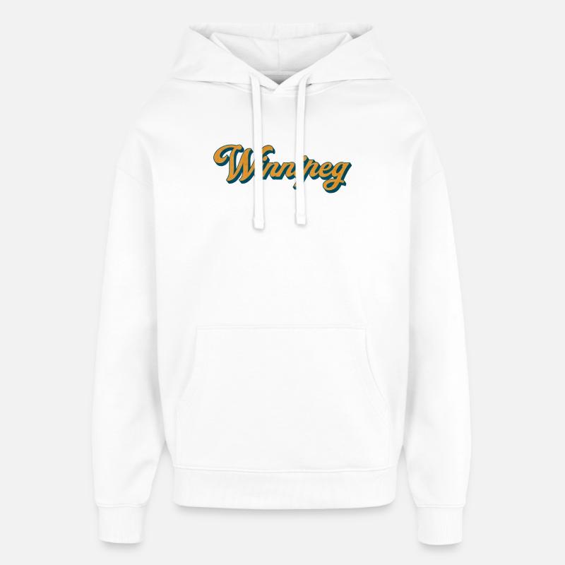 Winnipeg Retro Script - Sweat à capuche unisexe Stanley/Stella Oversized - blanc