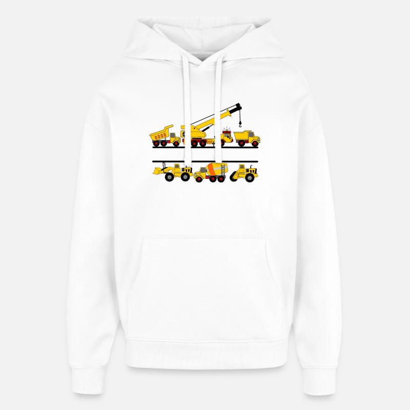 Voitures de travail avec plaque signalétique - Sweat à capuche unisexe Stanley/Stella Oversized - blanc